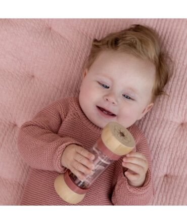 Ξύλινη Κουδουνίστρα Με Ήχο Βροχής - Flowers & Butterflies Little Dutch