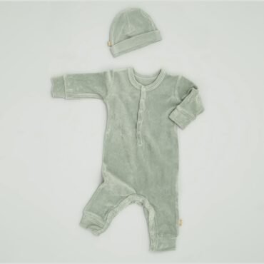 Σκουφάκι Βελουτέ Από Οργανικό Βάμβακι - Forest green Fresk