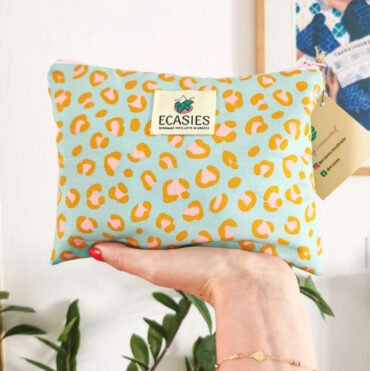 Χειροποίητο Τσαντάκι Νεσεσέρ - Mint Leopard Ecasies