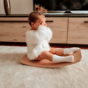 Ξύλινη Σανίδα Ισορροπίας Little Arc Με Light Gray Τσόχα Curve Lab