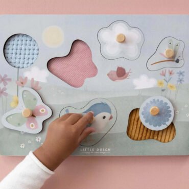 Ξύλινο Παζλ Σφηνώματα - Flowers & Butterflies Little Dutch