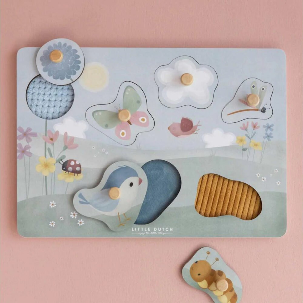 Ξύλινο Παζλ Σφηνώματα - Flowers & Butterflies Little Dutch - Image 3