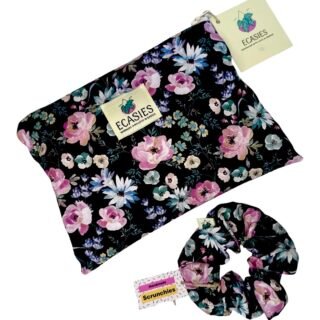 Σετ Νεσεσέρ Με Scrunchie - Blue Floral Ecasies