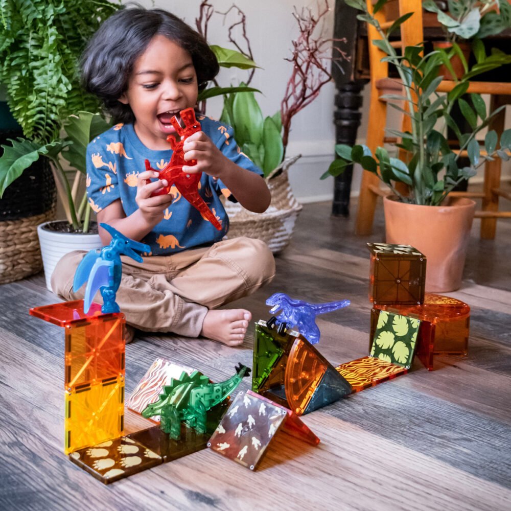 Μαγνητικό Παιχνίδι Dino World 40 κομματιών Magna Tiles - Image 3