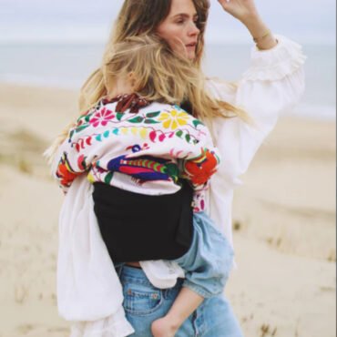 Μάρσιπος αγκαλιάς για νήπια Black Linen WILDRIDE