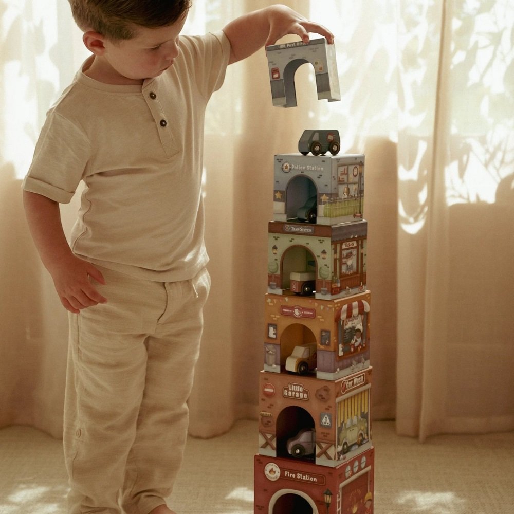 Πυραμίδα ταξινόμησης με αυτοκινητάκια FSC Little Dutch