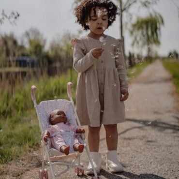 Μεταλλικό καρότσι για κούκλες λευκό Little Dutch