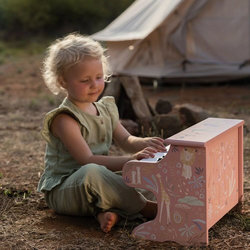 Ξύλινο Παιδικό Πιάνο Ροζ Safari Friends Little Dutch - Image 2
