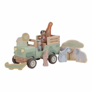 Ξύλινο αυτοκινητάκι Safari με ζωάκια Safari Friends Little Dutch